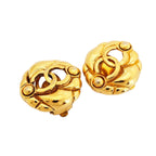 Chanel Earrings Vintage CC Logo Gold Plated — view 2