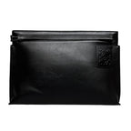 Loewe T Pouch Anagram Clutch Black Satin Cafe