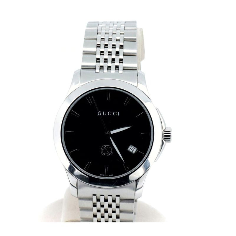 Gucci Timeless Watch Silver Color Quartz Black Dial