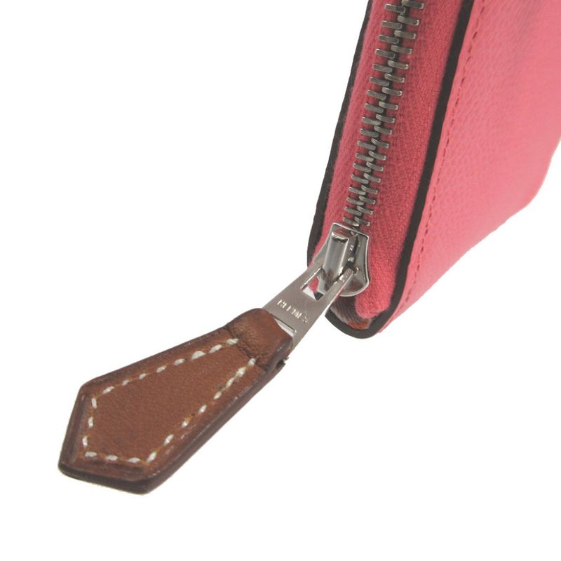 Hermes Azap Silk Inn Compact Vaux Epson Rose Azalea Coin Case — view 2