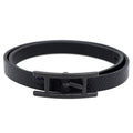 Hermes Leather Bracelet Behapi Double Tour Sole Black Swift T4