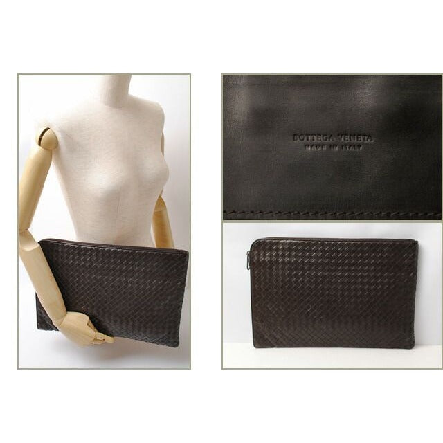 Bottega Veneta Document Case Intrecciato Dark — view 2