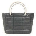 Chanel Handbag Metal Handle Choco Bar Nylon Gray