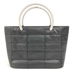Chanel Handbag Metal Handle Choco Bar Nylon Gray