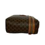 Celine Vintage Macadam Blason Triomphe Pattern Leather Handbag Vanity Bag Brown — view 6