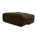 Celine Vintage Macadam Blason Triomphe Pattern Leather Handbag Vanity Bag Brown — view 8