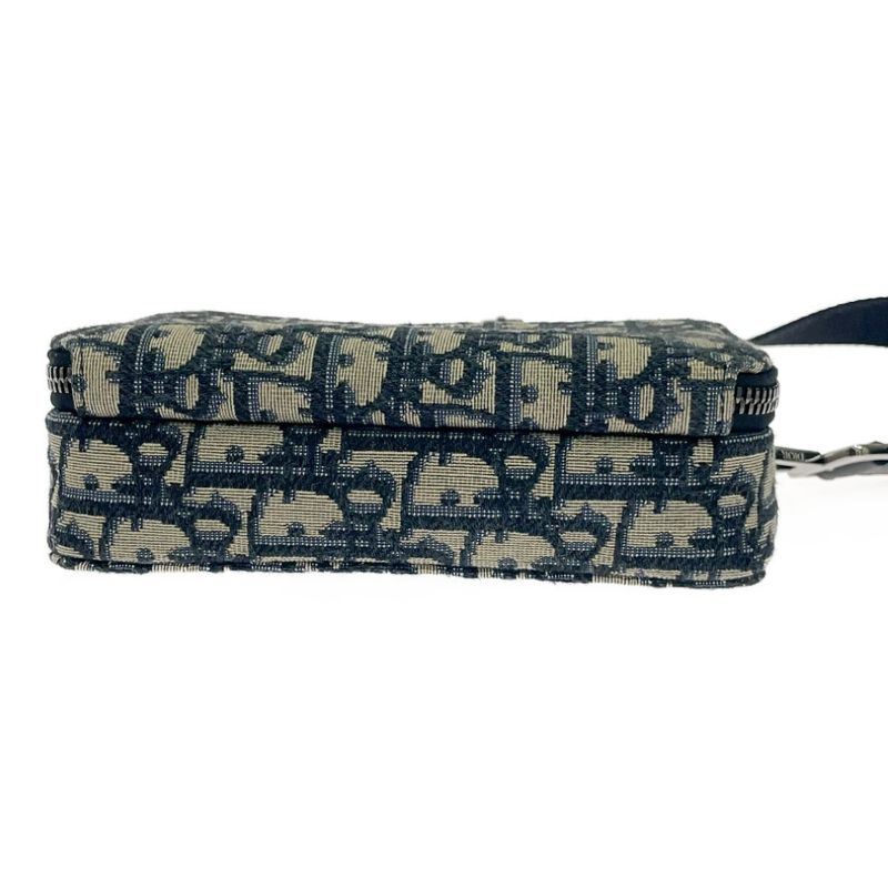 Dior 2 yse Canvas Leather Oblique Strap Pouch Shoulder Bag — view 6