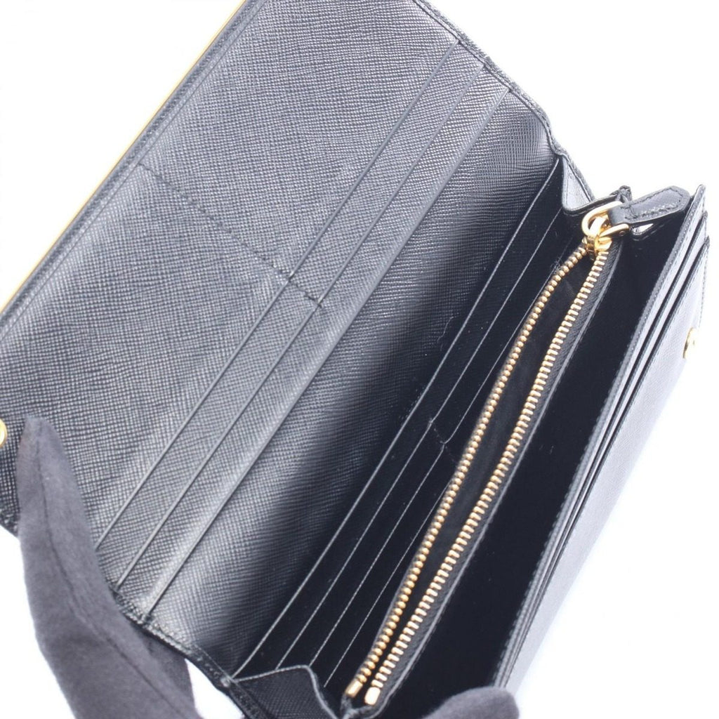 Prada Bifold Wallet Black Saffiano Leather Metal — view 3