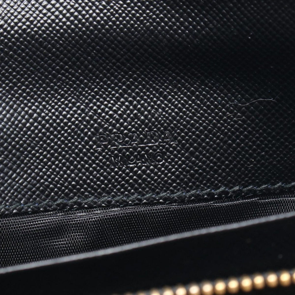 Prada Bifold Wallet Black Saffiano Leather Metal — view 4