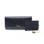 Prada Bifold Wallet Black Saffiano Leather Metal — view 5