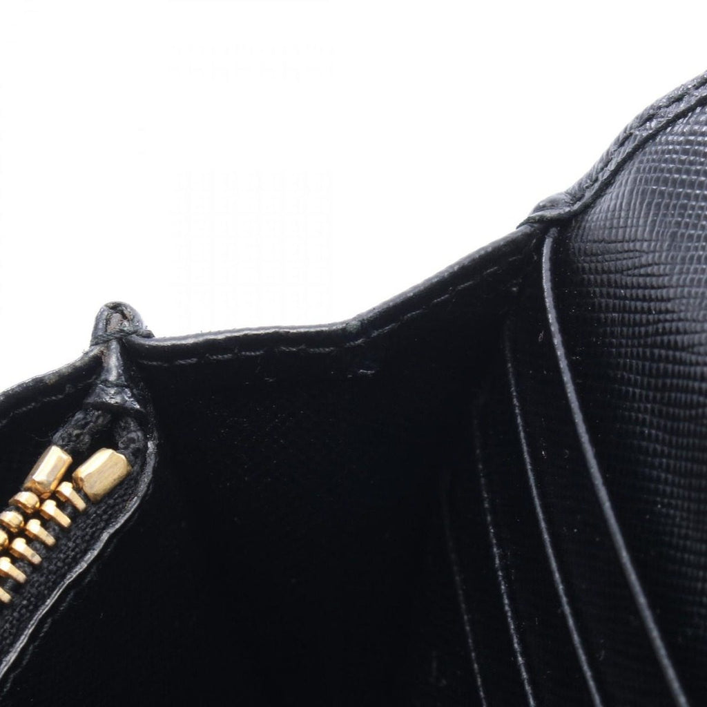 Prada Bifold Wallet Black Saffiano Leather Metal — view 6