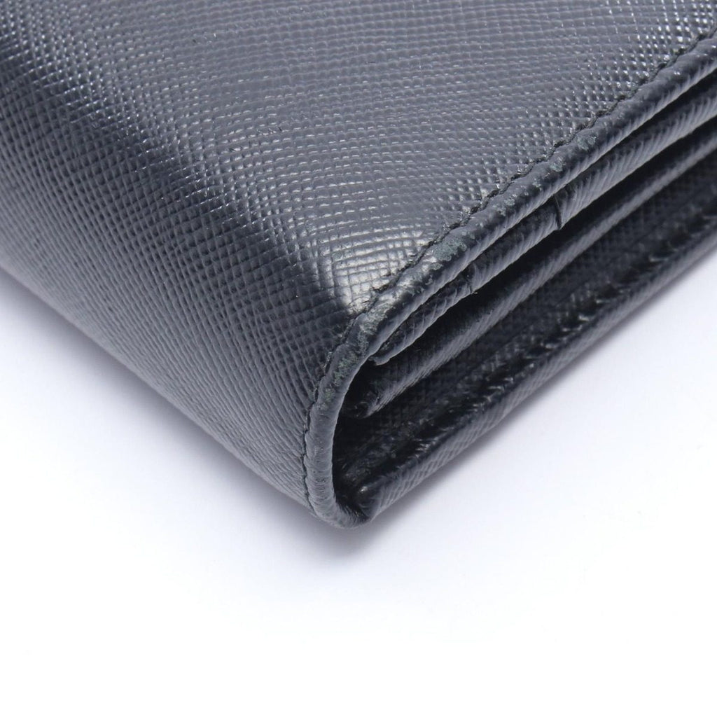 Prada Bifold Wallet Black Saffiano Leather Metal — view 8