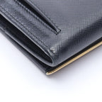 Prada Bifold Wallet Black Saffiano Leather Metal — view 9