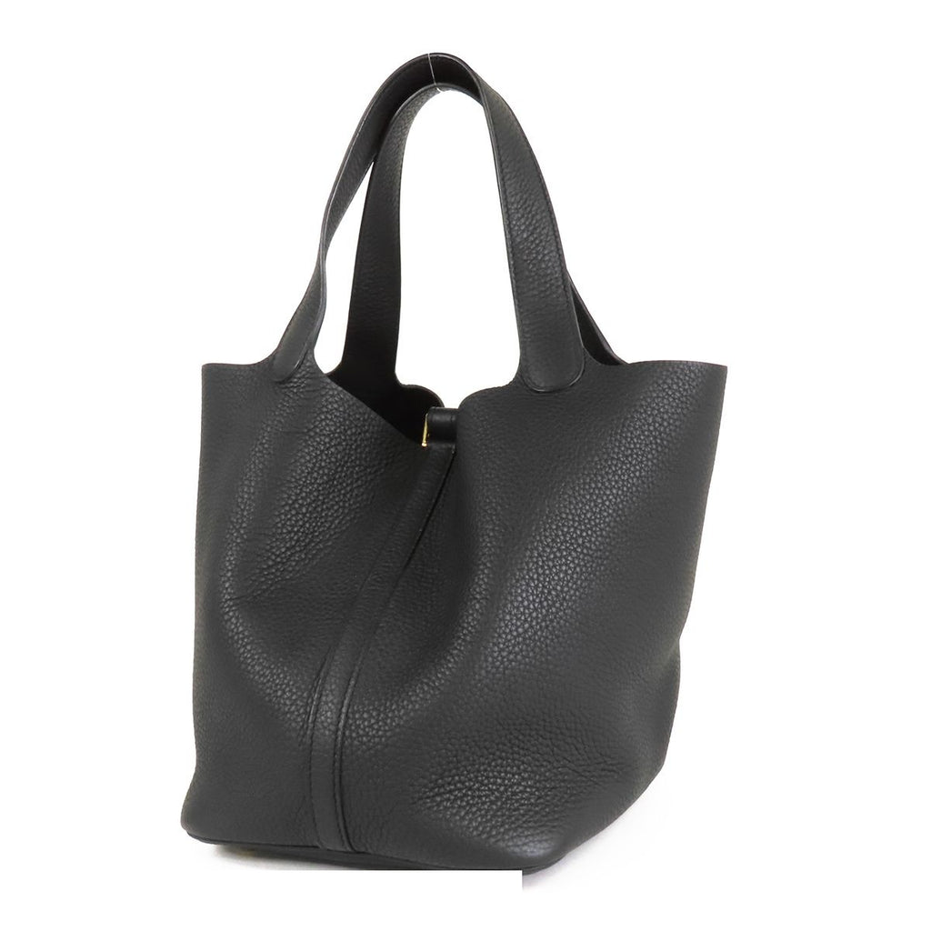 Hermes Picotin Lock MM Black Gold Taurillon Handbag — view 2