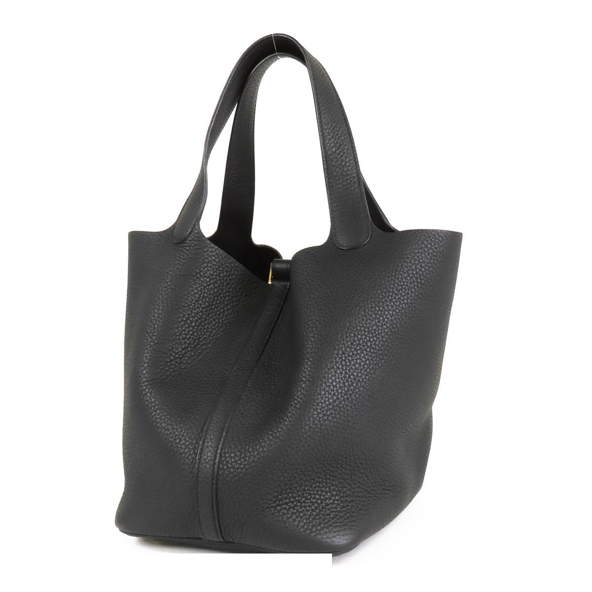 Hermes Picotin Lock MM Black Gold Taurillon Handbag — view 2