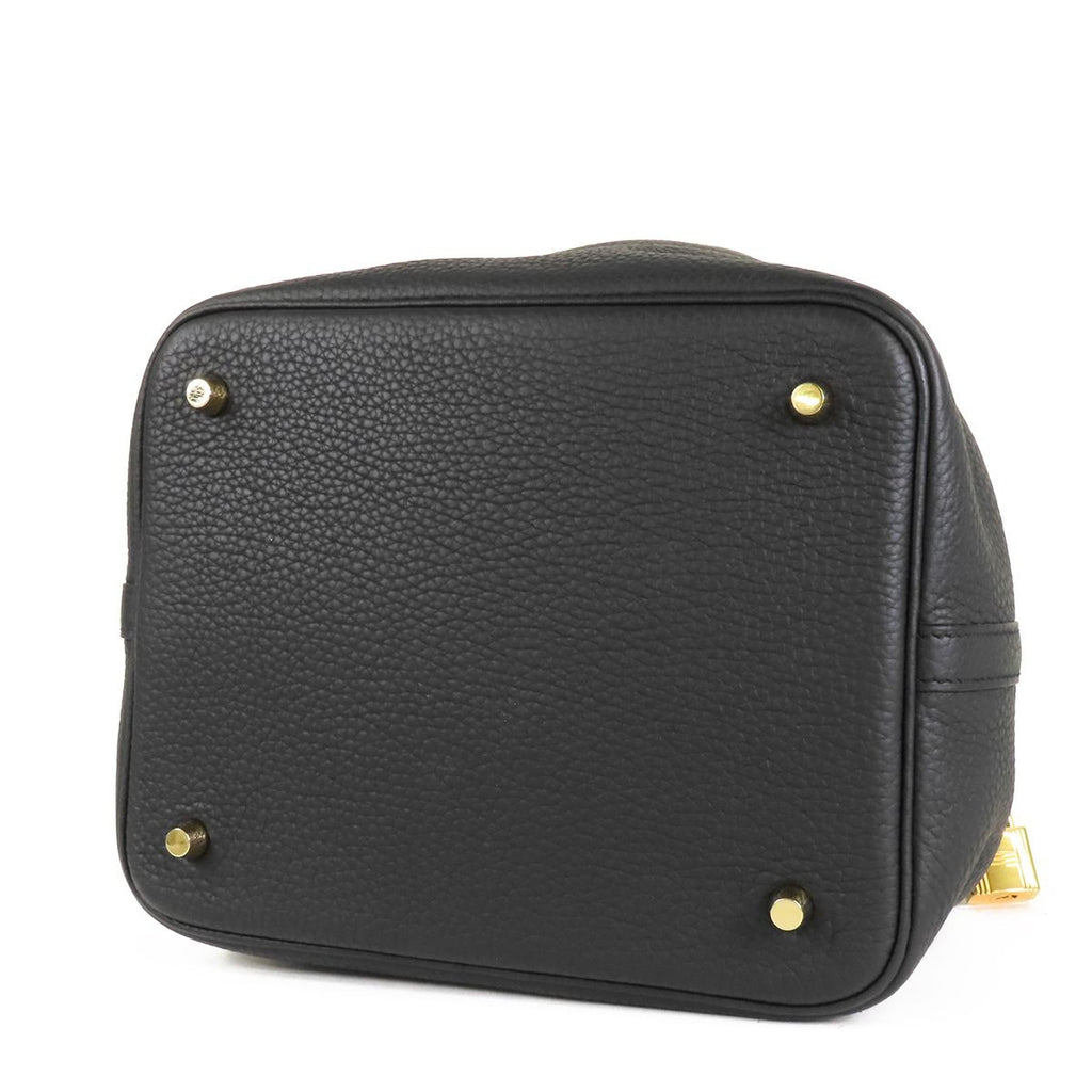 Hermes Picotin Lock MM Black Gold Taurillon Handbag — view 3