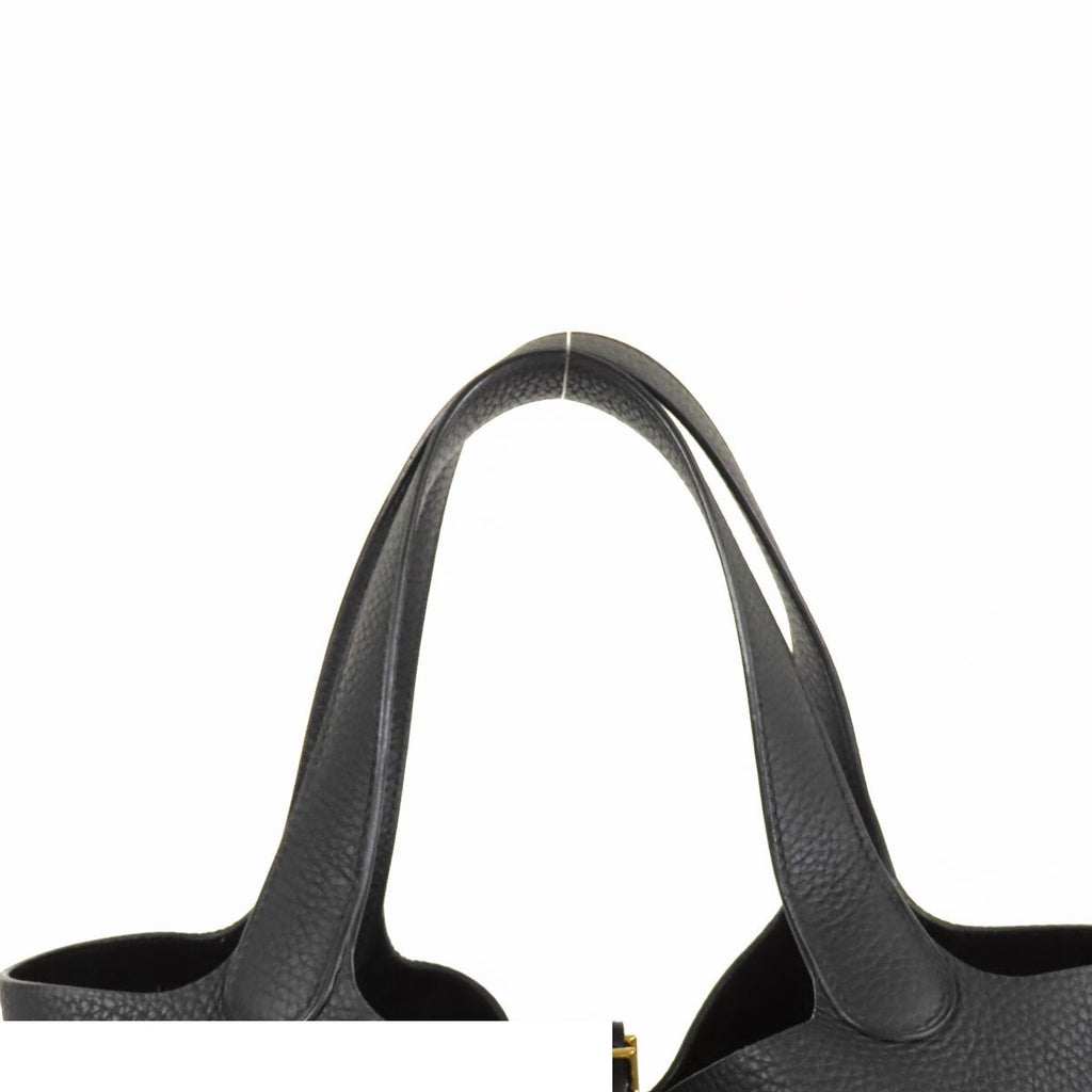 Hermes Picotin Lock MM Black Gold Taurillon Handbag — view 4