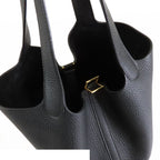 Hermes Picotin Lock MM Black Gold Taurillon Handbag — view 5