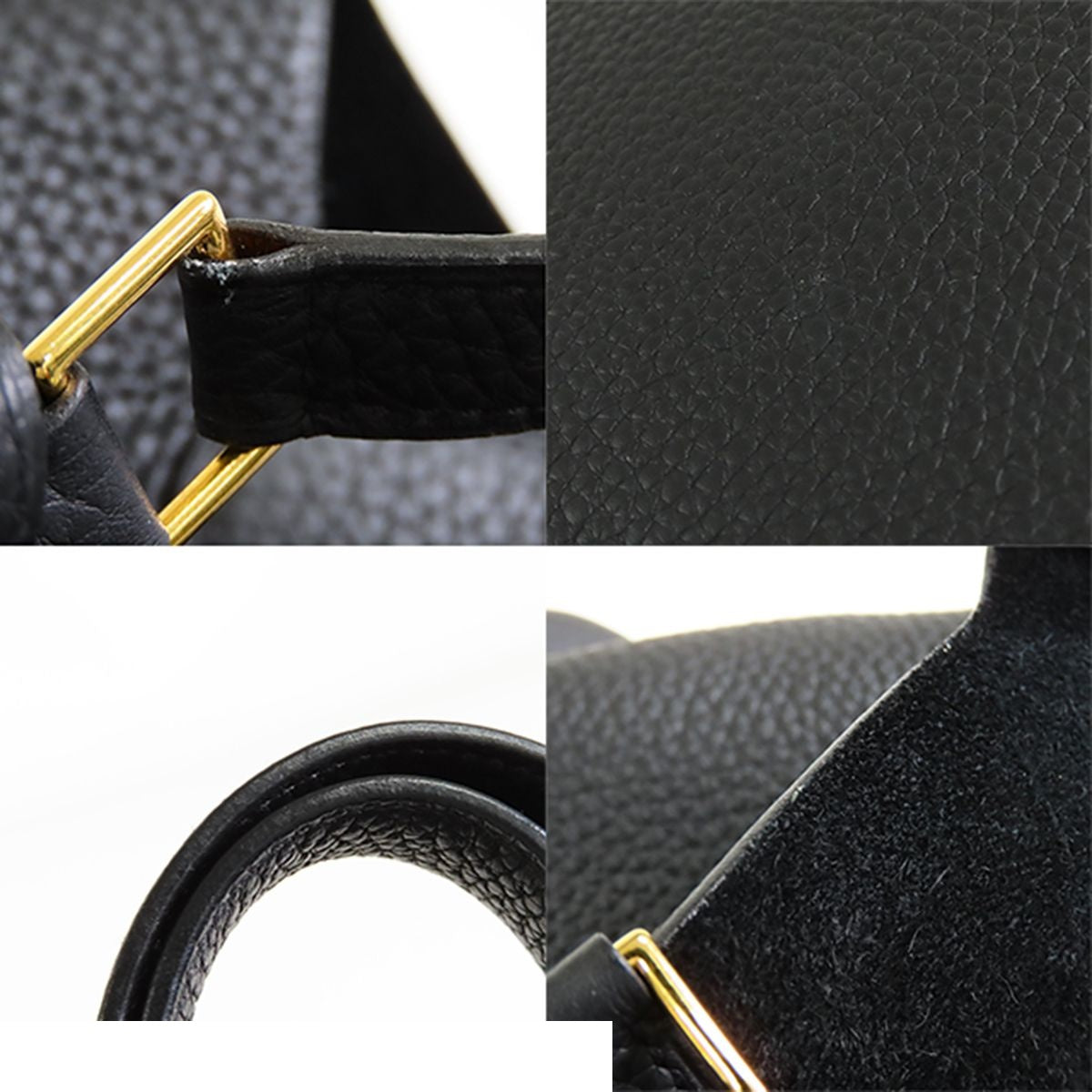 Hermes Picotin Lock MM Black Gold Taurillon Handbag — view 8