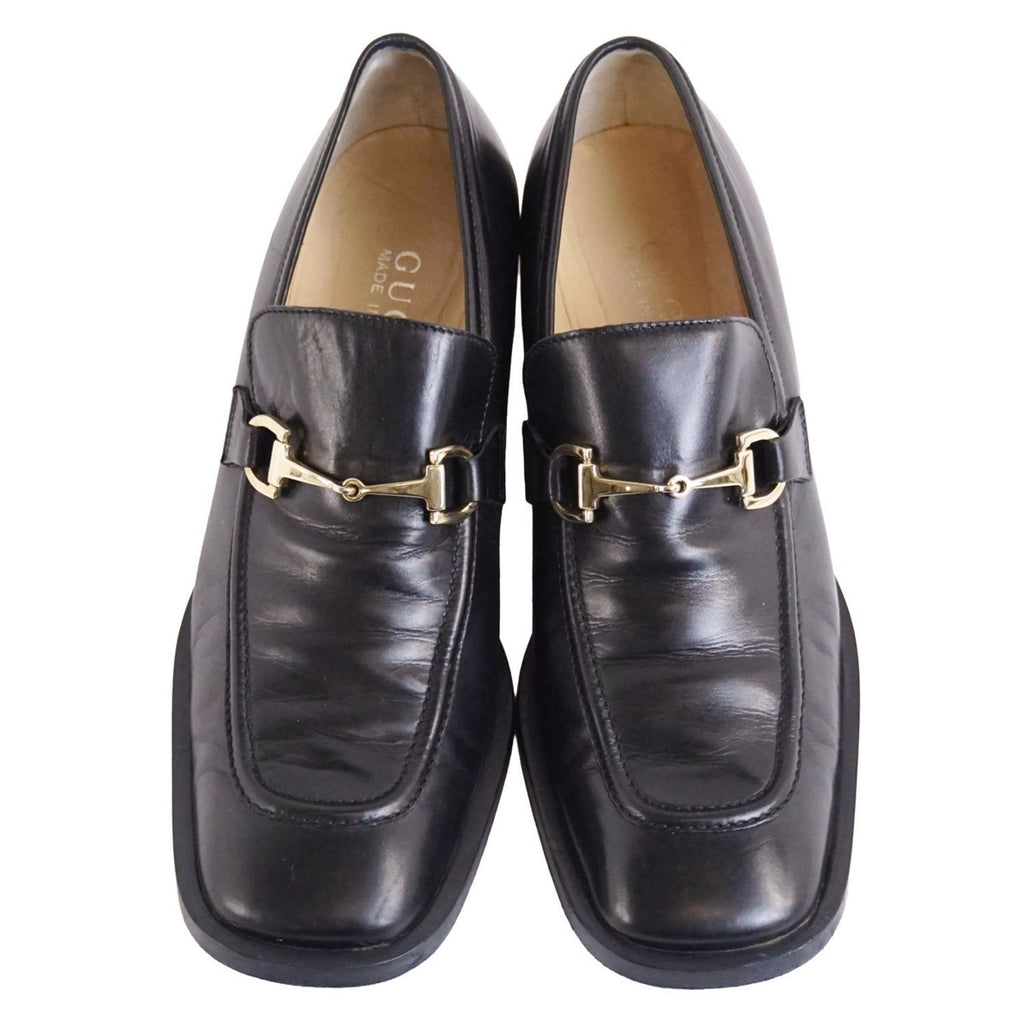 Gucci Vintage Loafers Moccasins Heel Horsebit Gold — view 4