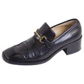 Gucci Vintage Loafers Moccasins Heel Horsebit Gold