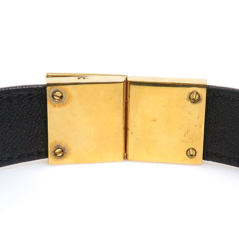 Celine Black Leather Gold-Tone Hardware Choker — view 8