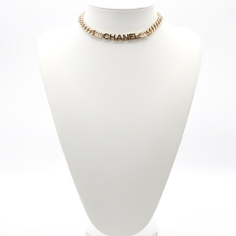 Chanel Choker Gold Black White Coco Mark Logo — view 8