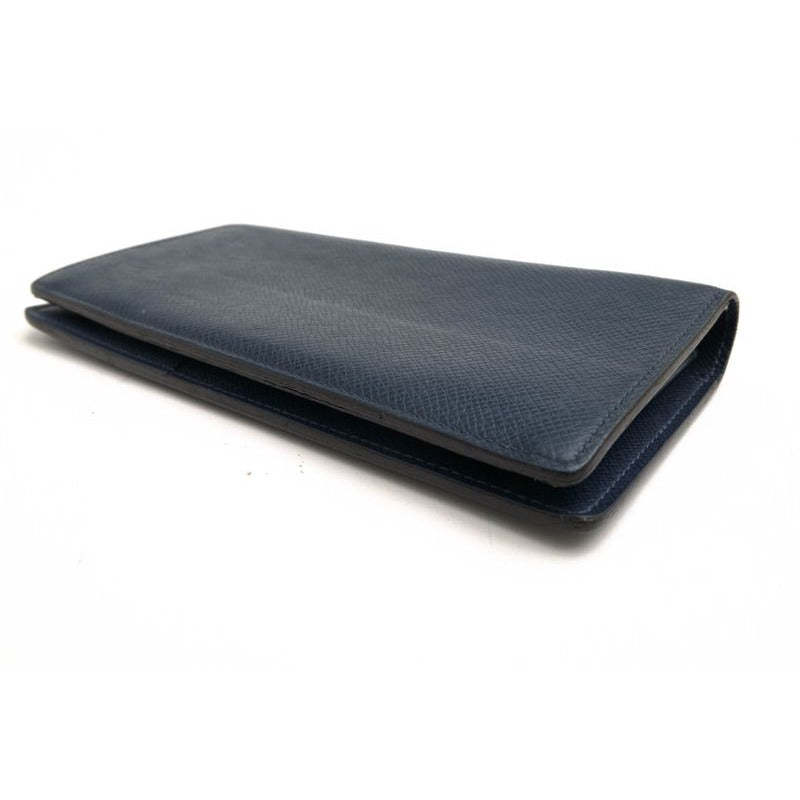 Louis Vuitton Long Wallet Men Leather Navy Portefeuille Brazza Portefeui — view 3
