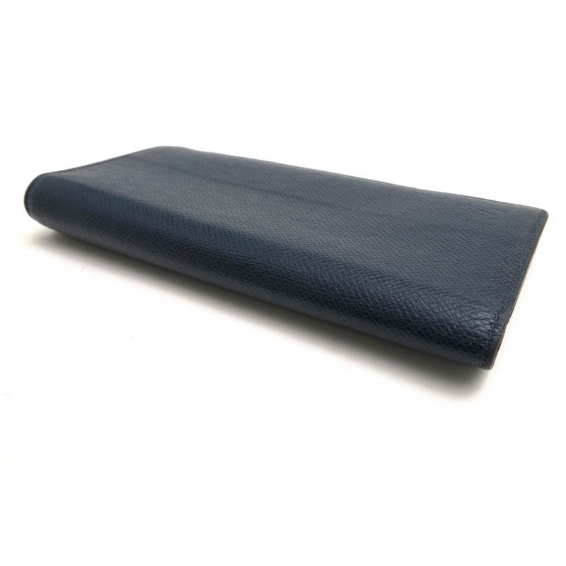Louis Vuitton Long Wallet Men Leather Navy Portefeuille Brazza Portefeui — view 4