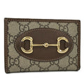 Gucci Horsebit Bifold Wallet Leather Beige Brown