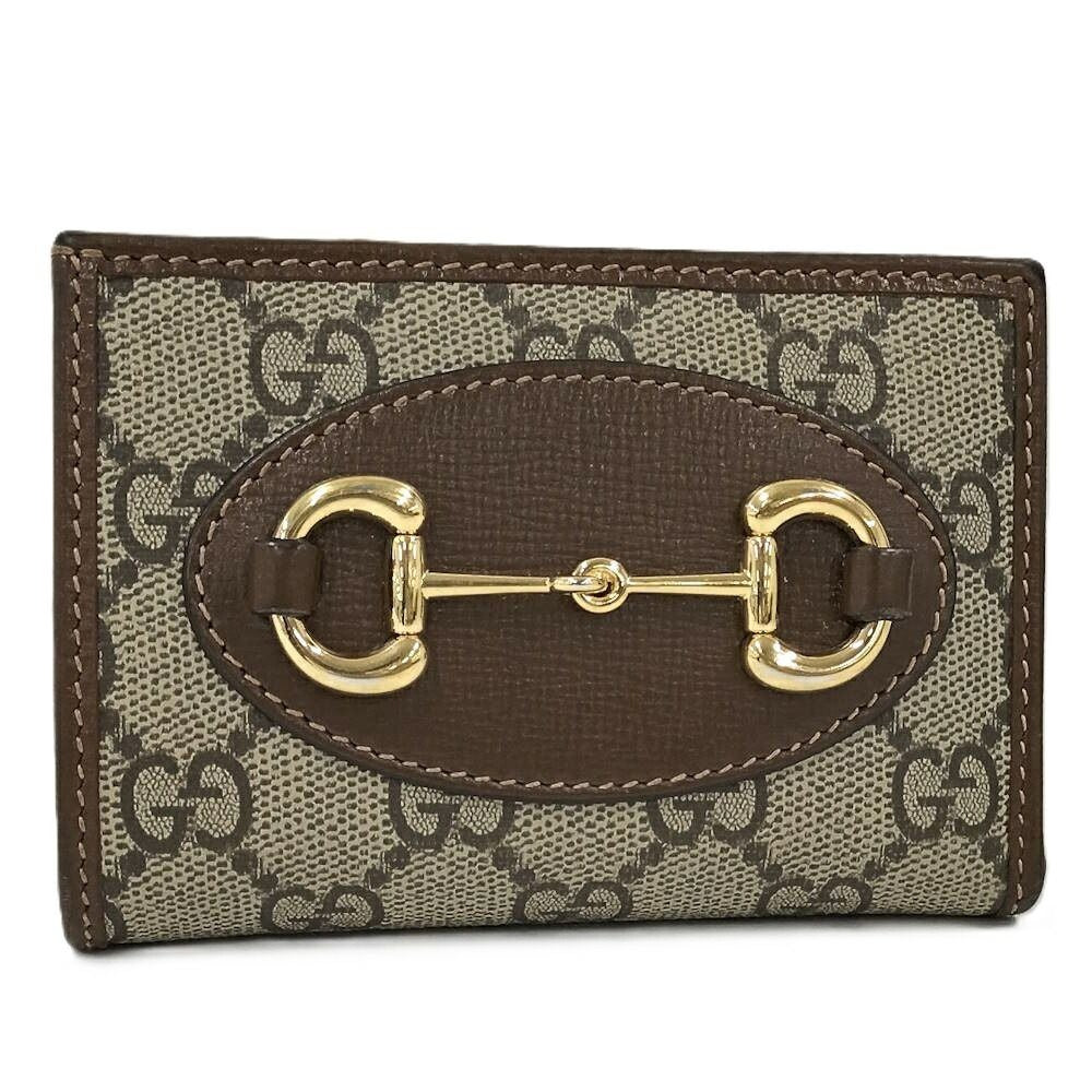 Gucci Horsebit Bifold Wallet Leather Beige Brown