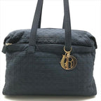 Dior Cannage Nylon Tote Boston Bag Navy