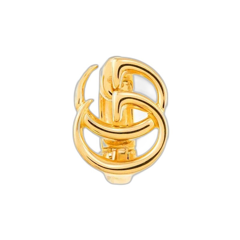 Gucci Double Earrings 18k YG Yellow Gold 750 Only Clip on