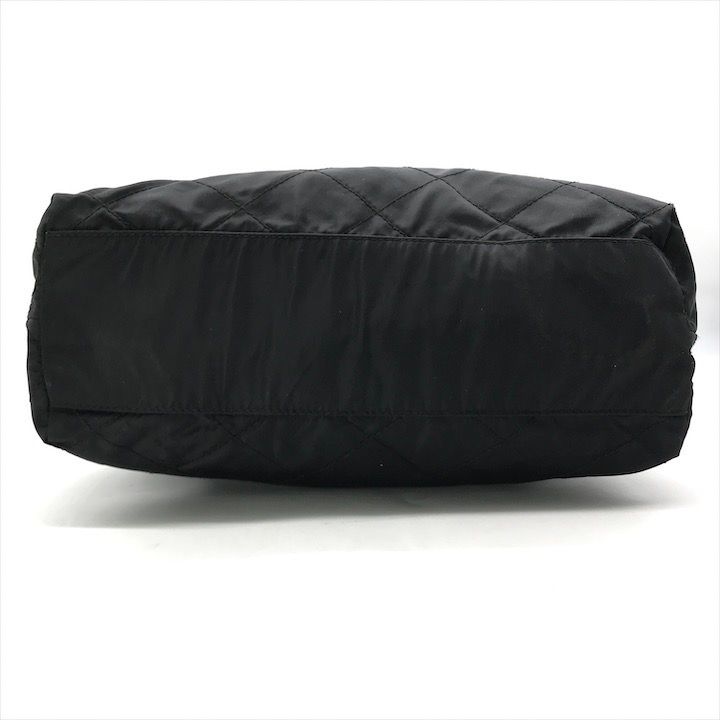 Prada Nylon Tessuto Quilted Chain Shoulder Tote Black — view 3