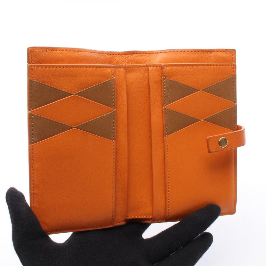 Bottega Veneta Bifold Wallet Brown Orange Leather Zip — view 3