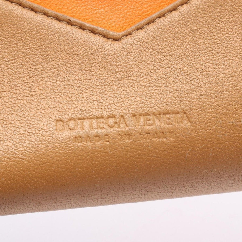 Bottega Veneta Bifold Wallet Brown Orange Leather Zip — view 5