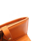 Bottega Veneta Bifold Wallet Brown Orange Leather Zip — view 8