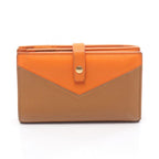 Bottega Veneta Bifold Wallet Brown Orange Leather Zip