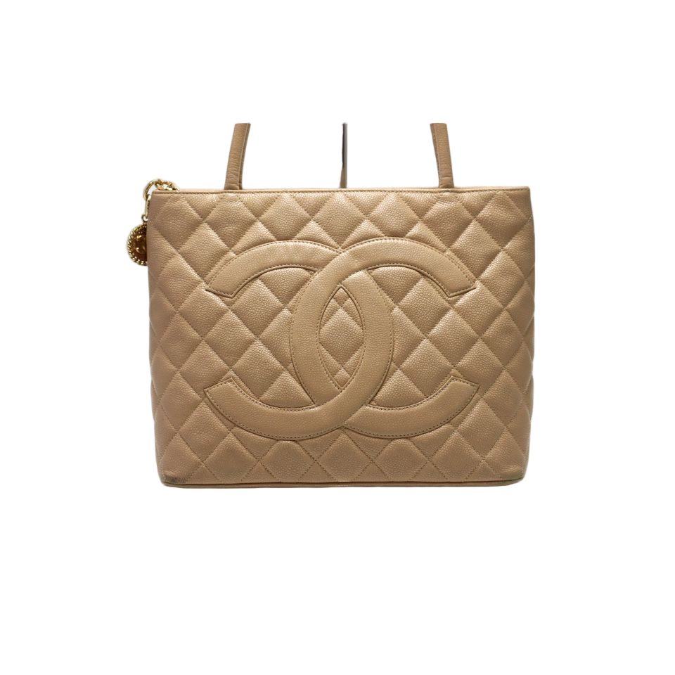 Chanel Caviar Leather Quilted Jumbo CC Logo Reissue Tote