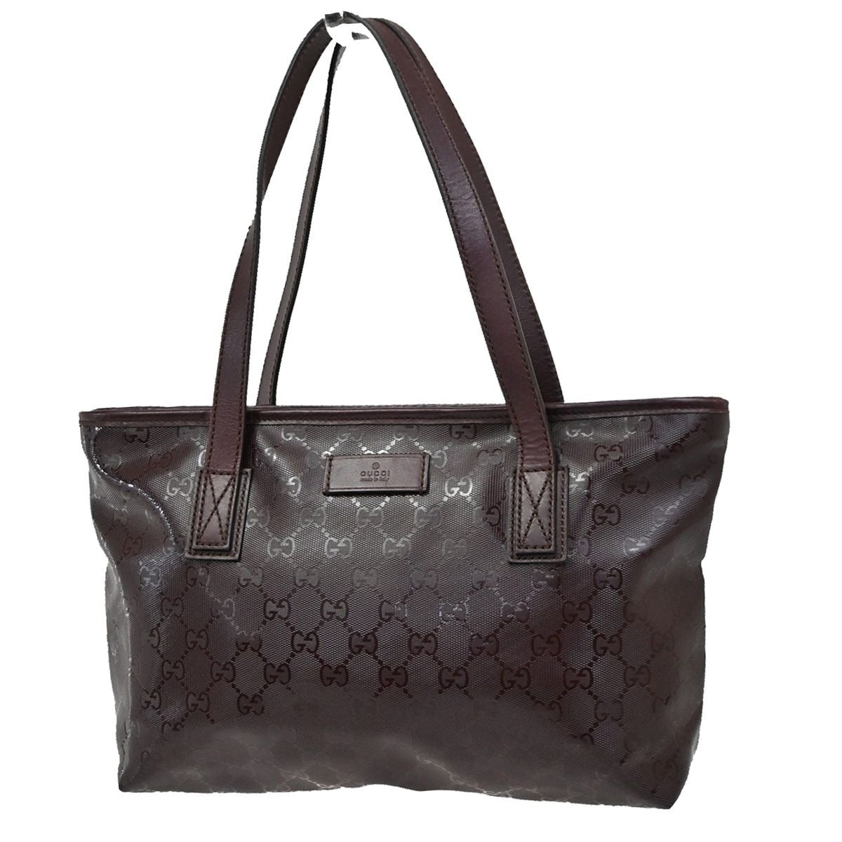Gucci GG Supreme Tote Shoulder Bag Burgundy Leather
