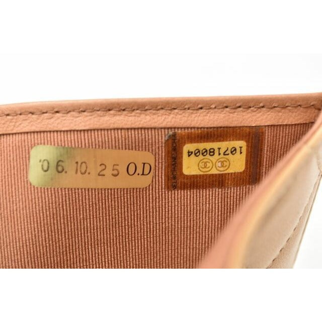 Chanel Wallet 3 Fold Lambskin Beige Silver Hardware — view 7