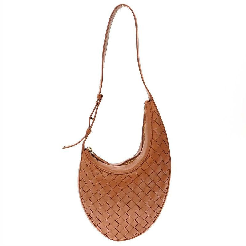 Bottega Veneta Drop Small Hobo Bag Intrecciato Brown