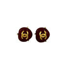Chanel Coco Mark Motif GP Earrings Ear Cuff Accessory Gold Red 97A — view 6