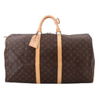 Louis Vuitton Monogram Keepall 55 Boston Bag Brown Gold