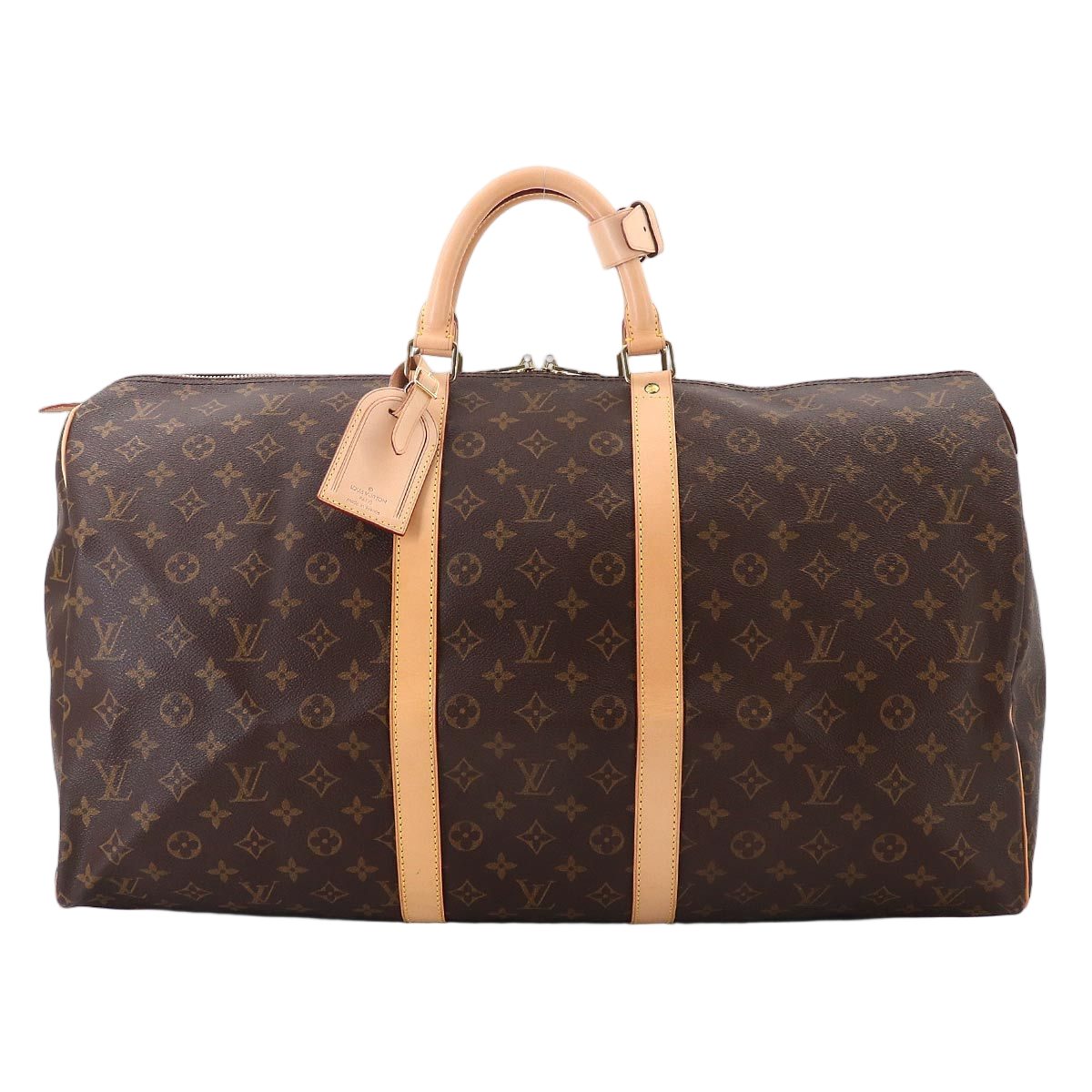 Louis Vuitton Monogram Keepall 55 Boston Bag Brown Gold