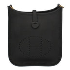 Hermes Evelyne TPM Amazon Taurillon Clemence Shoulder Bag Noir Black