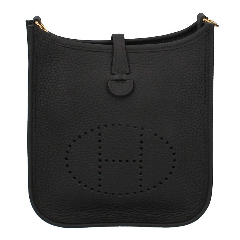 Hermes Evelyne TPM Amazon Taurillon Clemence Shoulder Bag Noir Black