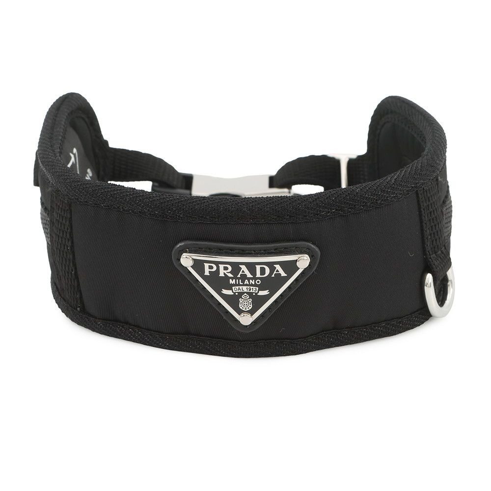 Prada Collar Re-Nylon Pet M Black Dog Pet Supplies