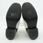 Chanel Lace Up Boots Black White — view 4