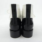 Chanel Lace Up Boots Black White — view 5